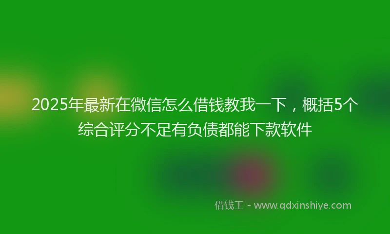 2025年最新在微信怎么借钱教我一下，概括5个综合评分不足有负债都能下款软件