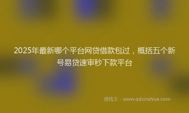 2025年最新哪个平台网贷借款包过，概括五个新号易贷速审秒下款平台
