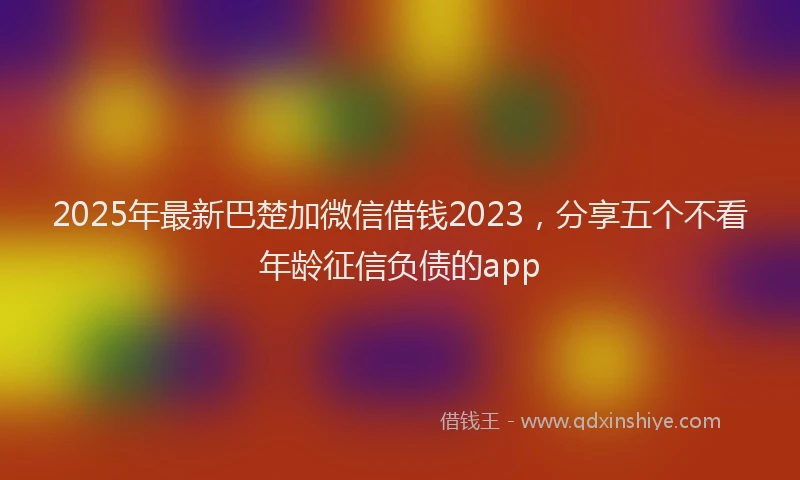 2025年最新巴楚加微信借钱2023，分享五个不看年龄征信负债的app