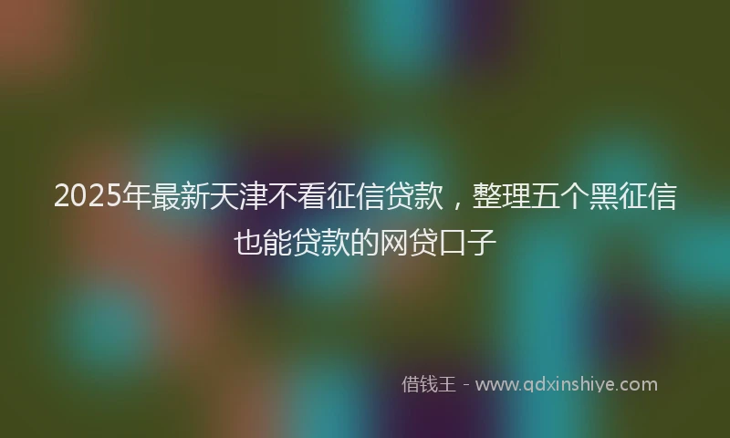 2025年最新天津不看征信贷款，整理五个黑征信也能贷款的网贷口子