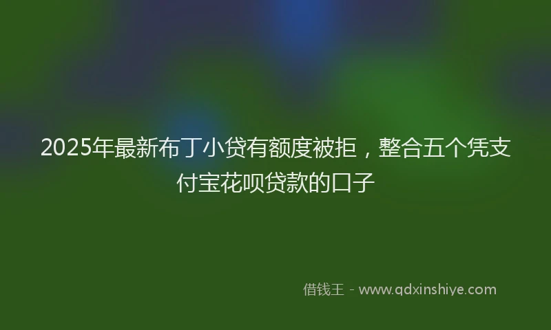 2025年最新布丁小贷有额度被拒，整合五个凭支付宝花呗贷款的口子