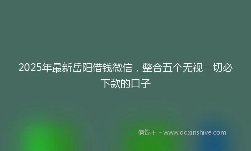 2025年最新岳阳借钱微信，整合五个无视一切必下款的口子