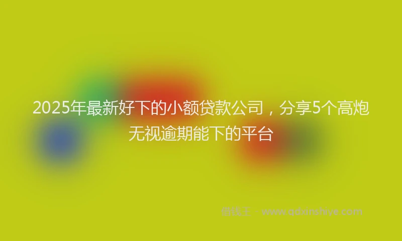 2025年最新好下的小额贷款公司，分享5个高炮无视逾期能下的平台