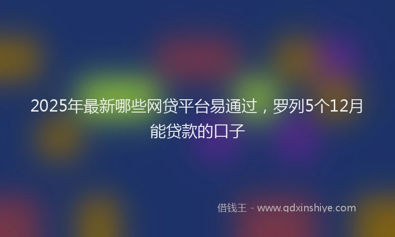 2025年最新哪些网贷平台易通过，罗列5个12月能贷款的口子