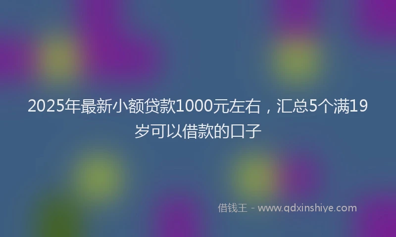2025年最新小额贷款1000元左右，汇总5个满19岁可以借款的口子