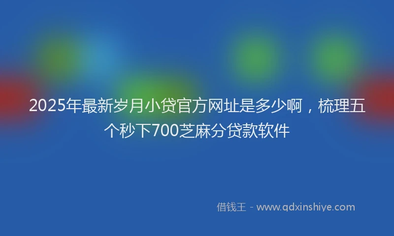 2025年最新岁月小贷官方网址是多少啊，梳理五个秒下700芝麻分贷款软件