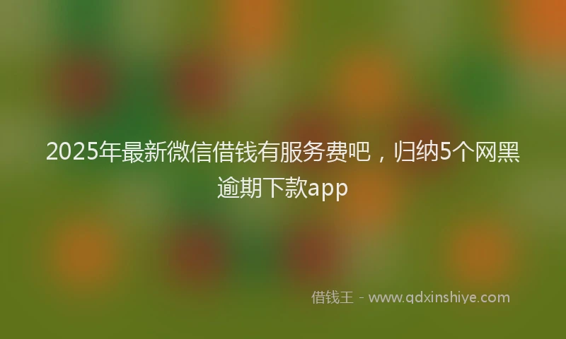 2025年最新微信借钱有服务费吧，归纳5个网黑逾期下款app