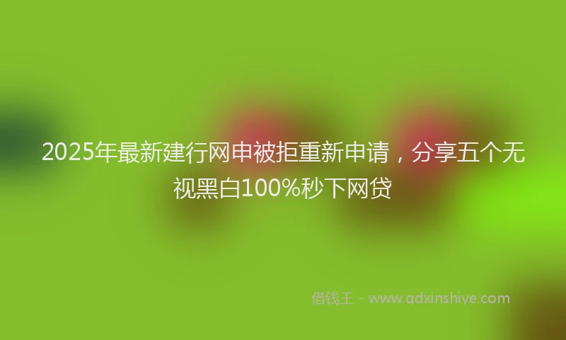 2025年最新建行网申被拒重新申请，分享五个无视黑白100%秒下网贷