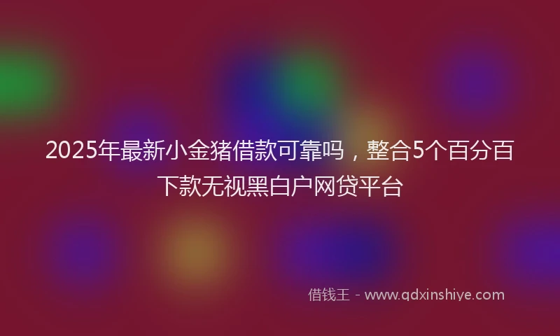 2025年最新小金猪借款可靠吗，整合5个百分百下款无视黑白户网贷平台