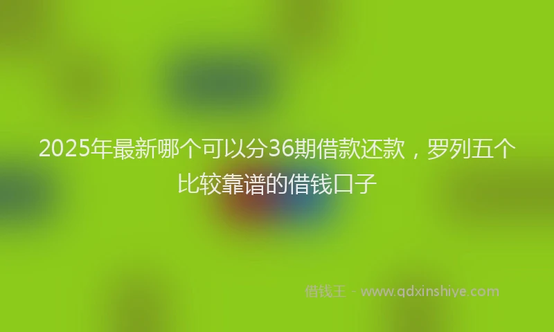 2025年最新哪个可以分36期借款还款，罗列五个比较靠谱的借钱口子