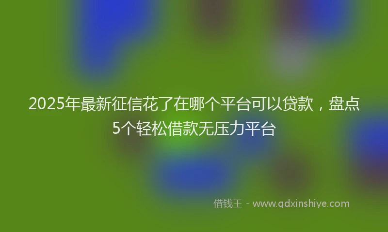 2025年最新征信花了在哪个平台可以贷款，盘点5个轻松借款无压力平台