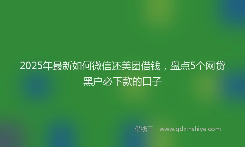 2025年最新如何微信还美团借钱，盘点5个网贷黑户必下款的口子