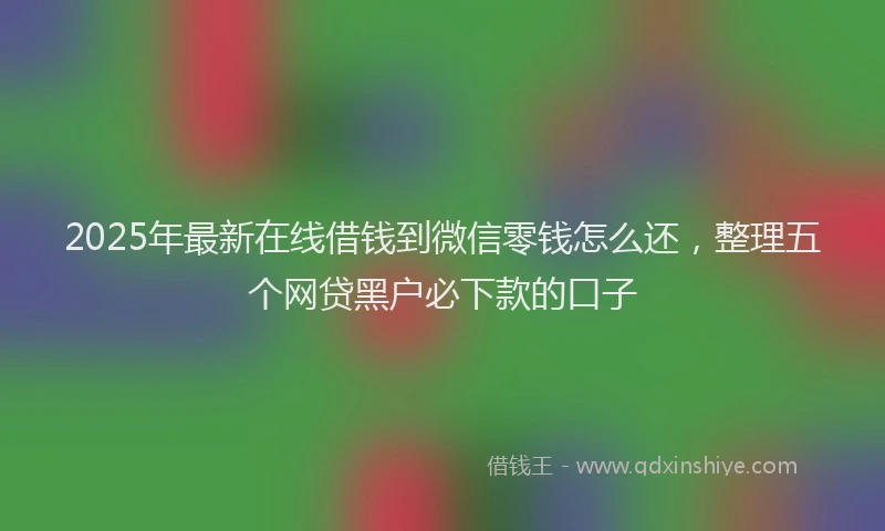 2025年最新在线借钱到微信零钱怎么还，整理五个网贷黑户必下款的口子