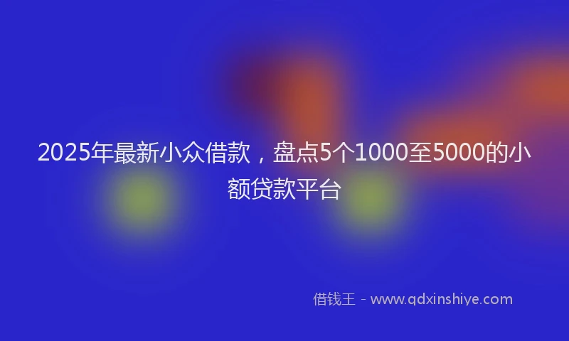 2025年最新小众借款，盘点5个1000至5000的小额贷款平台