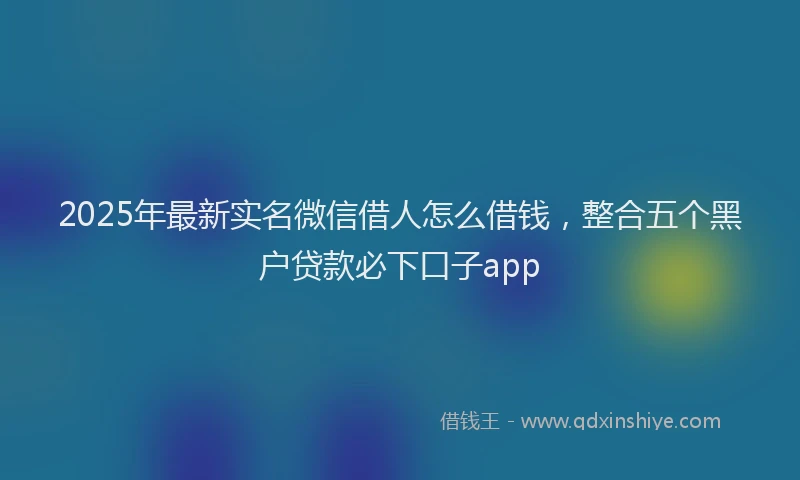 2025年最新实名微信借人怎么借钱，整合五个黑户贷款必下口子app