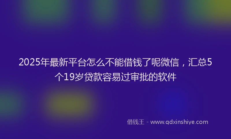 2025年最新平台怎么不能借钱了呢微信，汇总5个19岁贷款容易过审批的软件