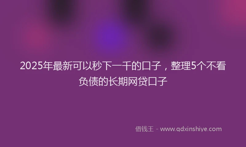 2025年最新可以秒下一千的口子，整理5个不看负债的长期网贷口子