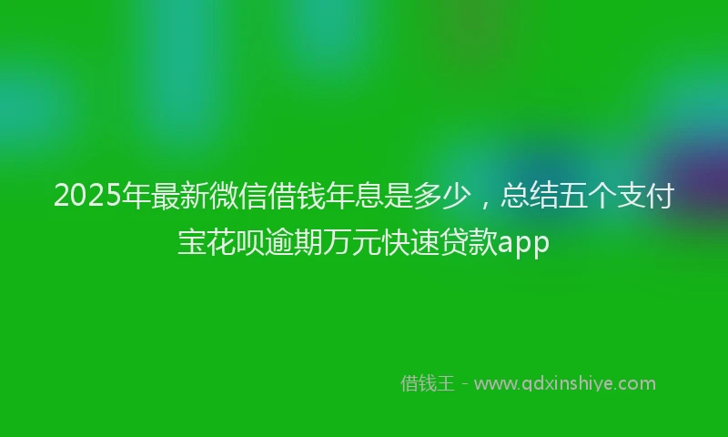 2025年最新微信借钱年息是多少，总结五个支付宝花呗逾期万元快速贷款app
