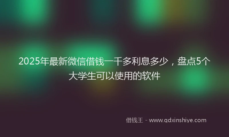 2025年最新微信借钱一千多利息多少，盘点5个大学生可以使用的软件