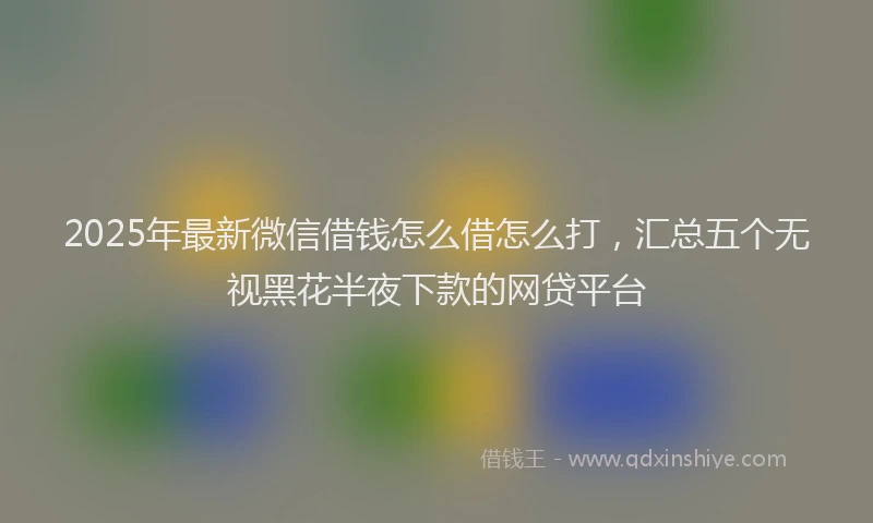 2025年最新微信借钱怎么借怎么打，汇总五个无视黑花半夜下款的网贷平台