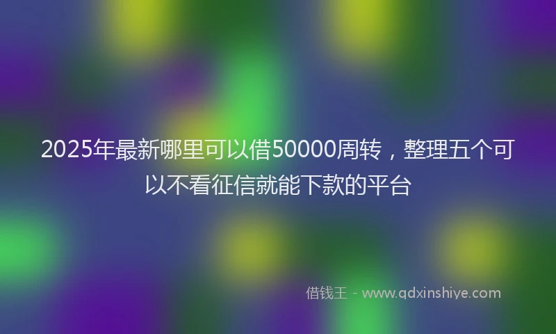 2025年最新哪里可以借50000周转，整理五个可以不看征信就能下款的平台