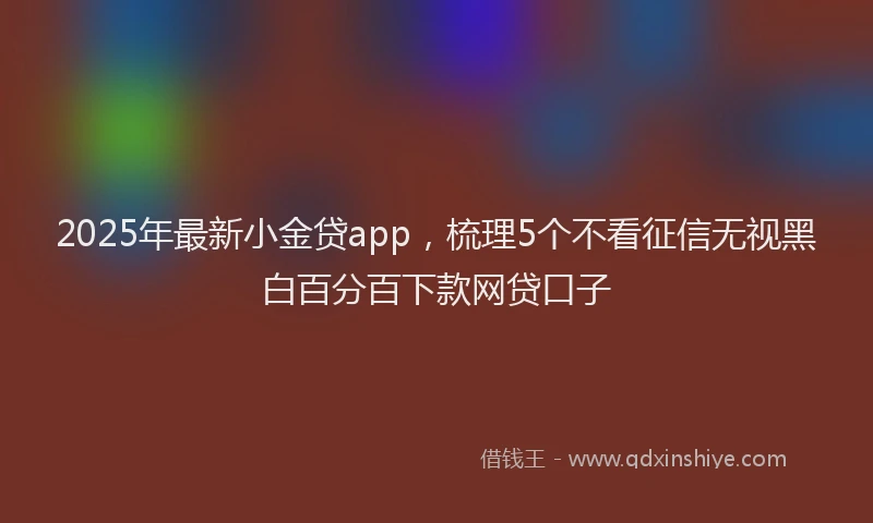 2025年最新小金贷app，梳理5个不看征信无视黑白百分百下款网贷口子