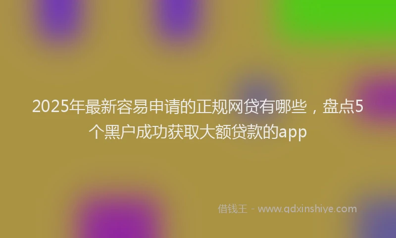 2025年最新容易申请的正规网贷有哪些，盘点5个黑户成功获取大额贷款的app