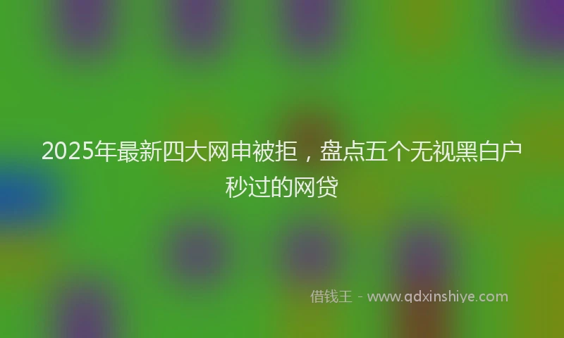 2025年最新四大网申被拒，盘点五个无视黑白户秒过的网贷
