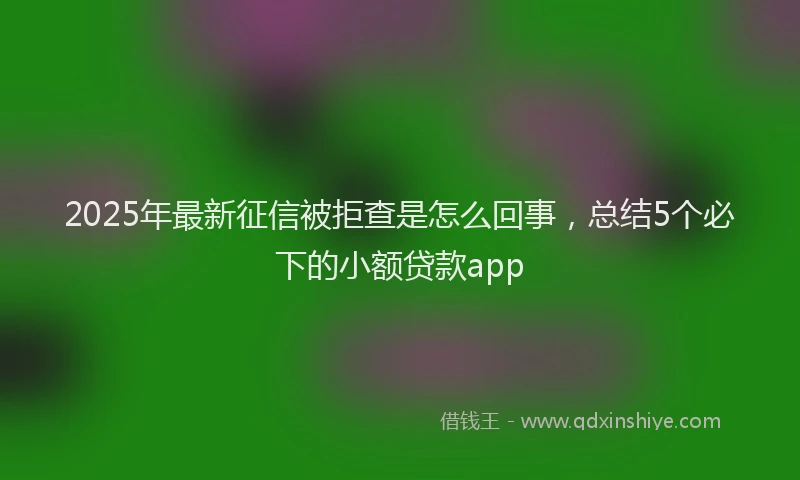 2025年最新征信被拒查是怎么回事，总结5个必下的小额贷款app