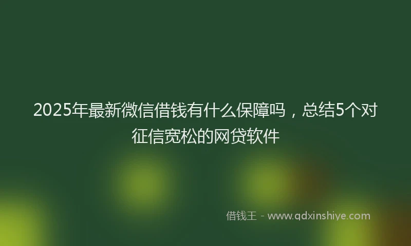 2025年最新微信借钱有什么保障吗，总结5个对征信宽松的网贷软件
