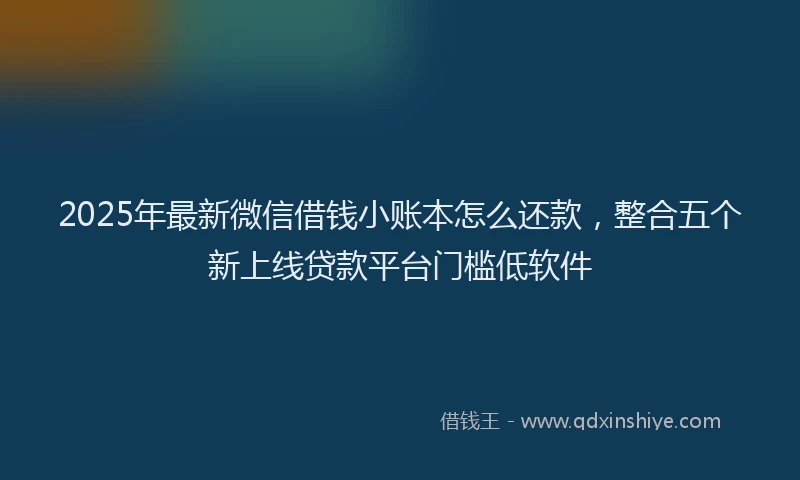 2025年最新微信借钱小账本怎么还款，整合五个新上线贷款平台门槛低软件