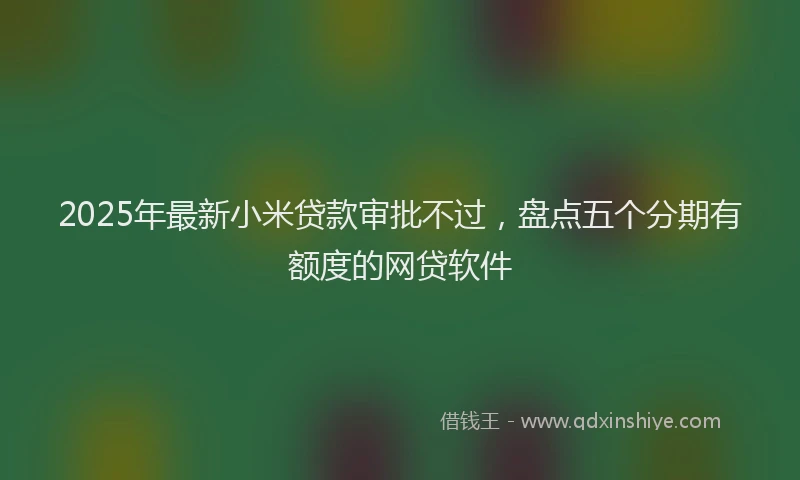 2025年最新小米贷款审批不过，盘点五个分期有额度的网贷软件