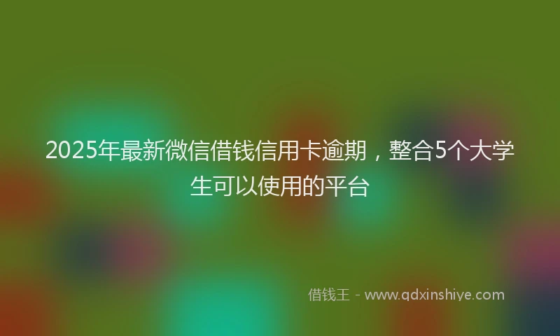 2025年最新微信借钱信用卡逾期，整合5个大学生可以使用的平台