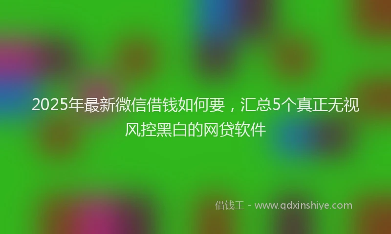 2025年最新微信借钱如何要，汇总5个真正无视风控黑白的网贷软件