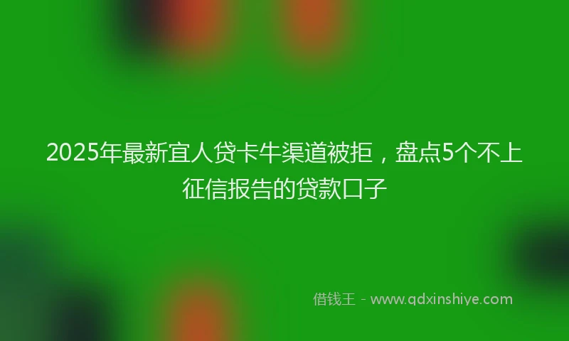 2025年最新宜人贷卡牛渠道被拒，盘点5个不上征信报告的贷款口子