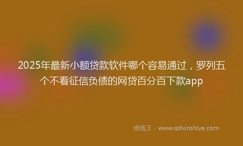 2025年最新小额贷款软件哪个容易通过，罗列五个不看征信负债的网贷百分百下款app