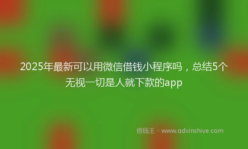 2025年最新可以用微信借钱小程序吗，总结5个无视一切是人就下款的app
