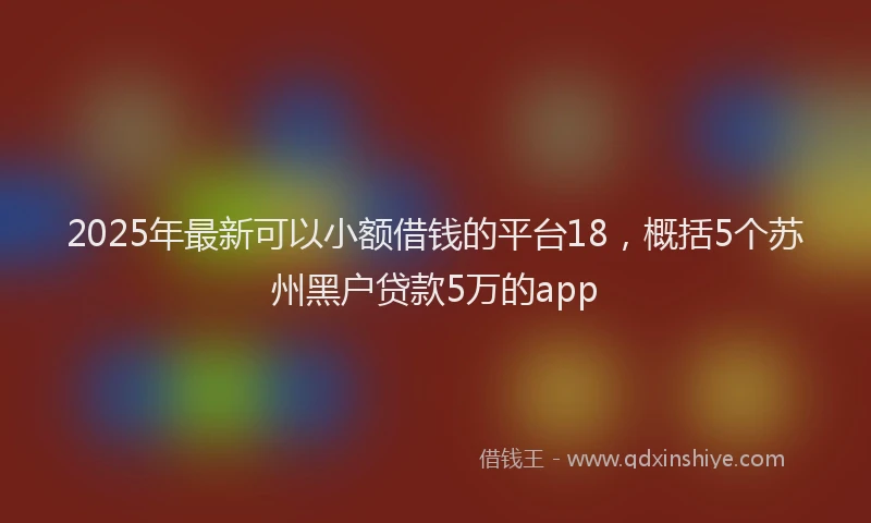 2025年最新可以小额借钱的平台18，概括5个苏州黑户贷款5万的app