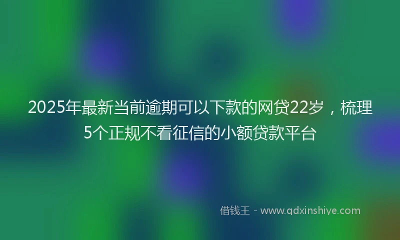 2025年最新当前逾期可以下款的网贷22岁，梳理5个正规不看征信的小额贷款平台