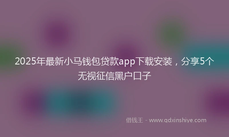 2025年最新小马钱包贷款app下载安装，分享5个无视征信黑户口子