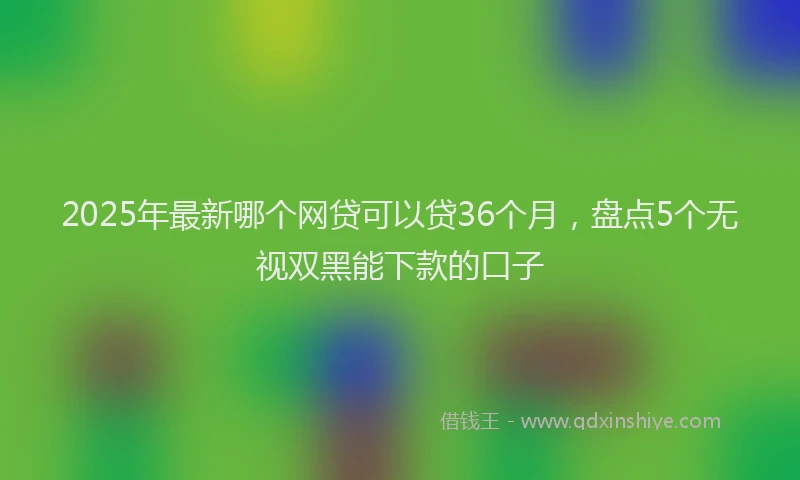 2025年最新哪个网贷可以贷36个月，盘点5个无视双黑能下款的口子