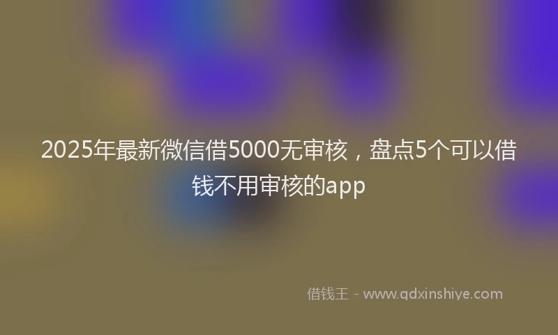 2025年最新微信借5000无审核，盘点5个可以借钱不用审核的app