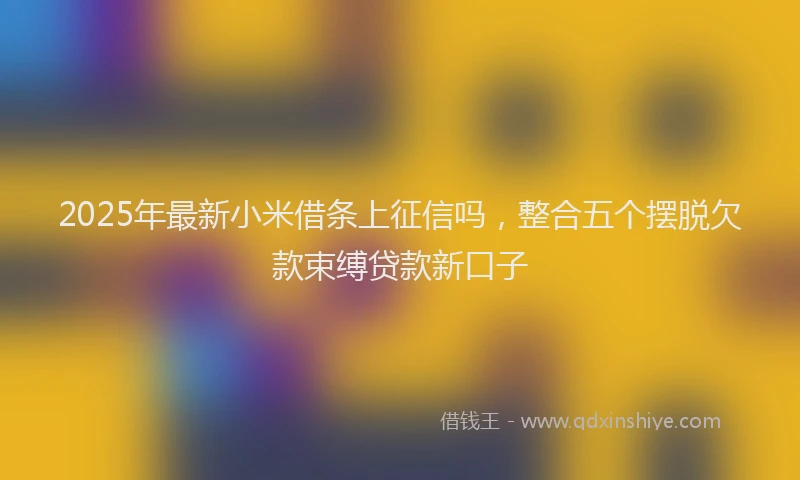 2025年最新小米借条上征信吗，整合五个摆脱欠款束缚贷款新口子