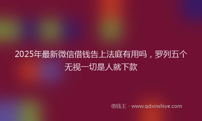 2025年最新微信借钱告上法庭有用吗，罗列五个无视一切是人就下款
