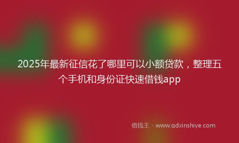 2025年最新征信花了哪里可以小额贷款，整理五个手机和身份证快速借钱app
