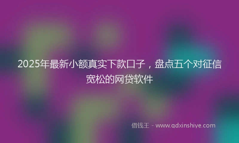 2025年最新小额真实下款口子，盘点五个对征信宽松的网贷软件