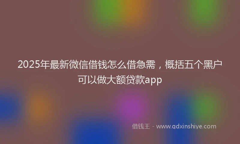 2025年最新微信借钱怎么借急需，概括五个黑户可以做大额贷款app