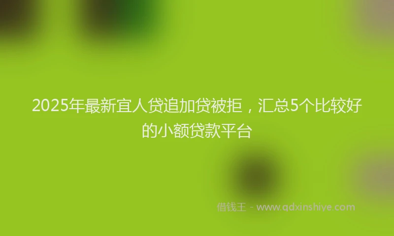 2025年最新宜人贷追加贷被拒，汇总5个比较好的小额贷款平台