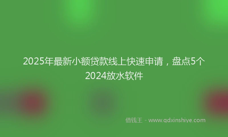 2025年最新小额贷款线上快速申请，盘点5个2024放水软件