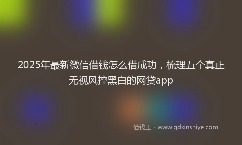2025年最新微信借钱怎么借成功，梳理五个真正无视风控黑白的网贷app